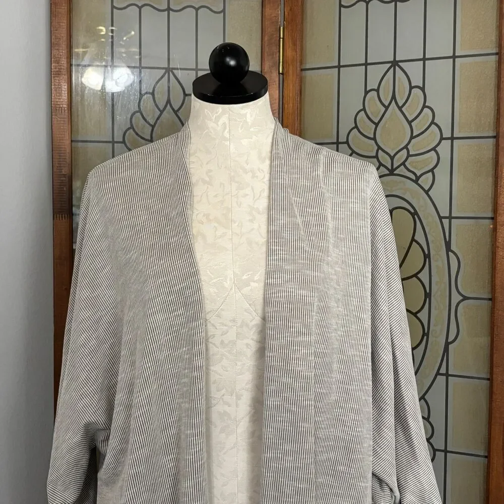 Anthropologie Donni Sandwash Grey Ribbed Cardigan NWT Size OSFA Plus